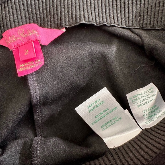 Lilly Pulitzer Anika High Rise Black Ultra Suede Spandex Leggings - Picture 8 of 9